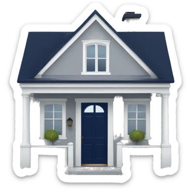 Light gray house with Navy blue front door  sticker