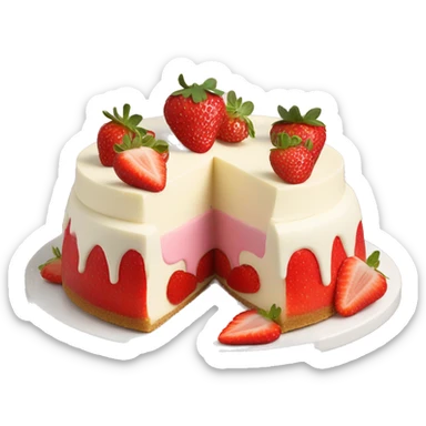 Strawberries and cream cheesecake sticker