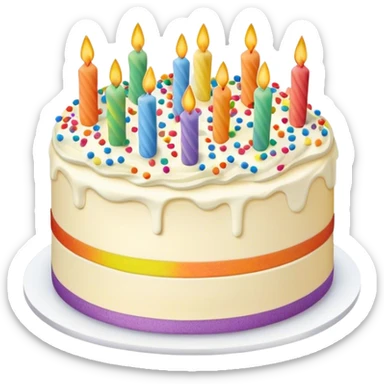 Vanilla buttercream cake with rainbow sprinkles  sticker