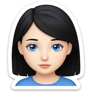 Diana cute girl with black hair sticker