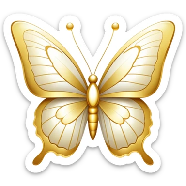 White and Golden Divine Holy Glorious Shiny Sparkly Butterfly sticker