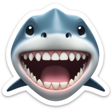 Shark biting lower lip sticker