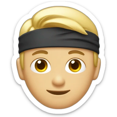 office worker with ninja headband sticker