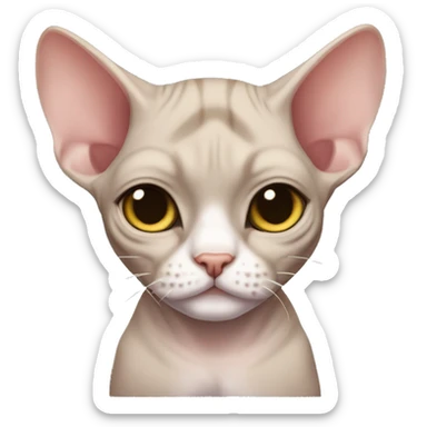 A chubby pirate sphynx cat sticker