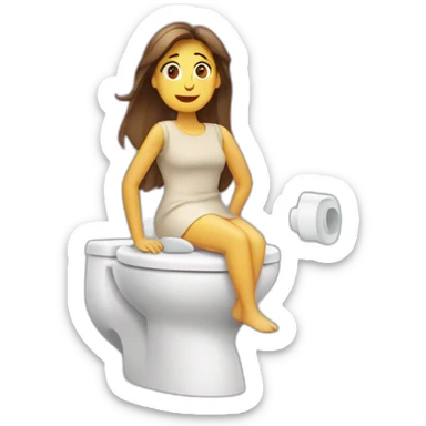 Une femme sur des toilettes  sticker