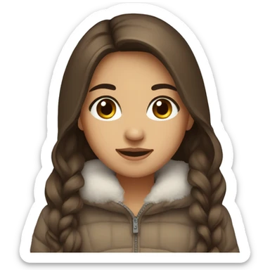 winter clothes, hispanic, long brown hair, girl, brown eyes sticker