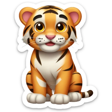 Cute Tiger as a sweet roll  sticker
