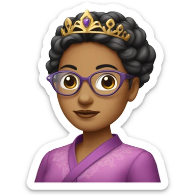 Princesse avec des lunettes rondes et de l’acné  sticker