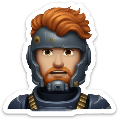 40K space marine ginger hair man sticker