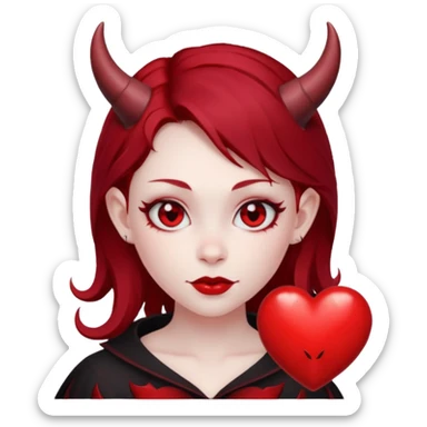 Devil girl is heart  sticker