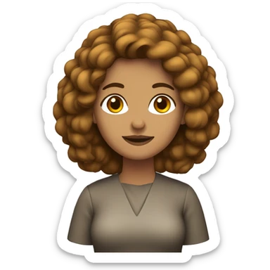 Mujer con el pelo corto y de color castaño de estatura mediana  sticker