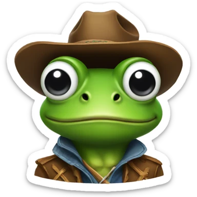 Frog cowboy  sticker