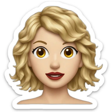 taylor swift with many large glue stains sticker