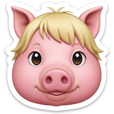 pig with blonde fringe sticker