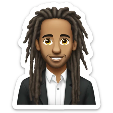 Lewis Hamilton with dreads  sticker