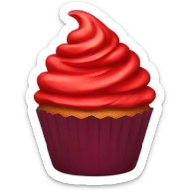 Angry red cupcake sticker