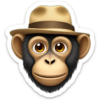 Monkey wiht a hat sticker