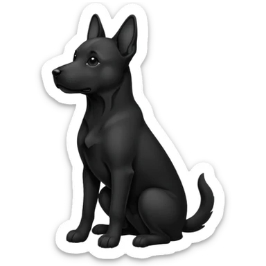 dog silhouette sitting with a raised paw sticker