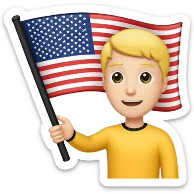 Black and yellow American flag sticker