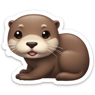 Otter muscle cute sticker
