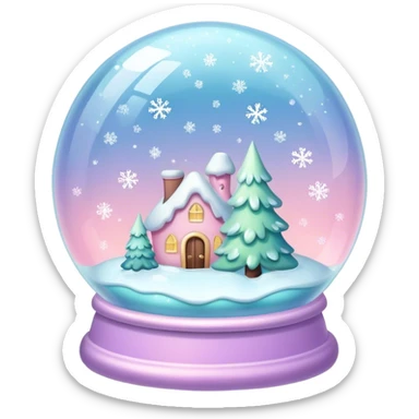 Pastel melted snow globe sticker
