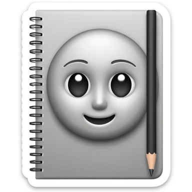 a pencil drawing in a notebook  sticker