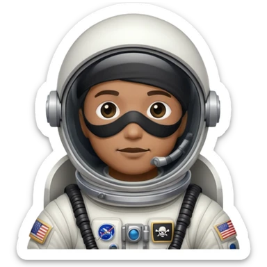 astronaut in space suit with black pirate eyepatch sticker