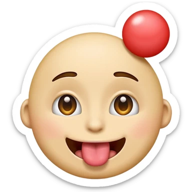emoji with eyes rolling upward with tongue sticking towards the top  sticker