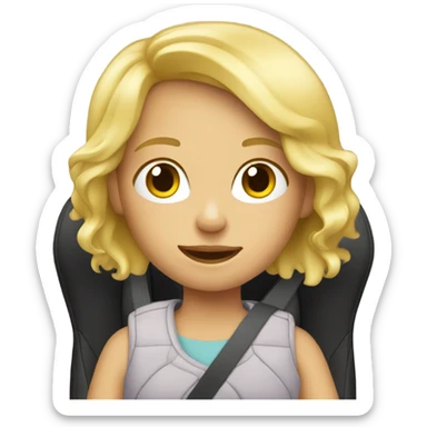 blonde girl in car interior sticker