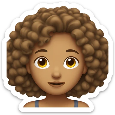 Tan girl with brown curly hair sleeping sticker