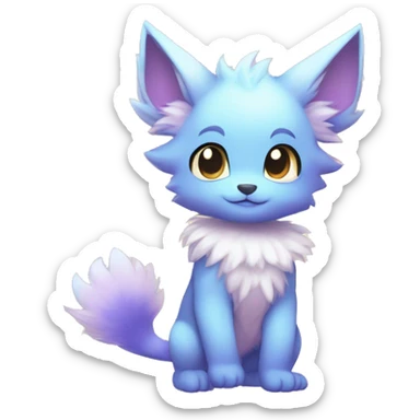 Anthro-Pastel-Gradient-Fantasy-Fur-Sona-Chibi-Shiny-Fakémon-Hybrid full body sticker