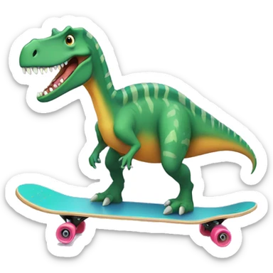 Spinosaurus on a skateboard  sticker