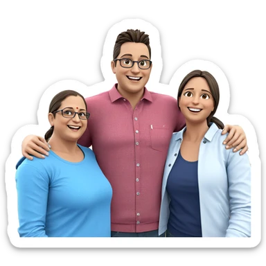 smiling girl with boys outdoors sticker