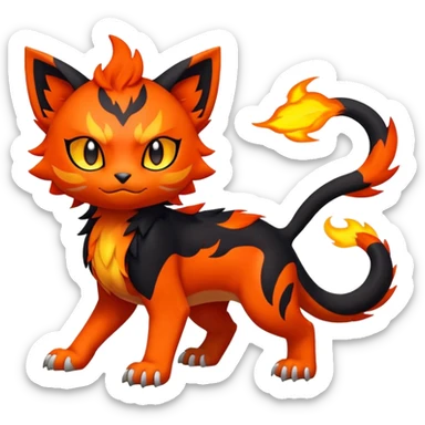 Litleo-Litten-Fakémon-hybrid-creature (full body)  sticker