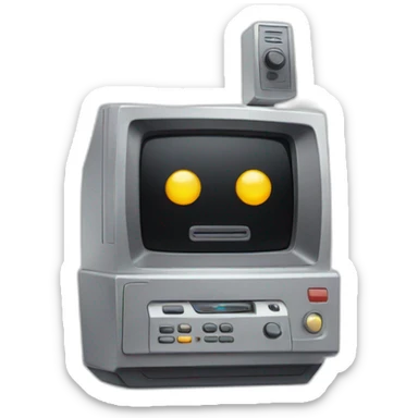 futuristic looking vcr sticker