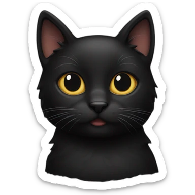 lucky black cat sticker