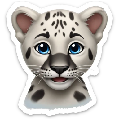 Panthère des neiges bébé  sticker