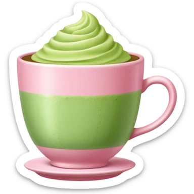matcha in pink vintage cup sticker