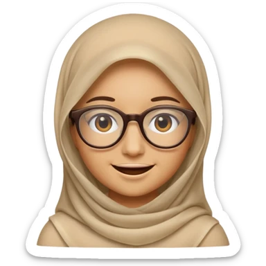 A veiled emoji wearing glasses sticker