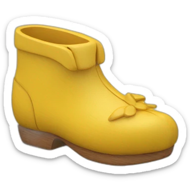 wooden shoes 3d character yellow sticker