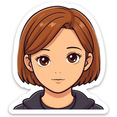 girl with light brown hair and hazel eyes sticker