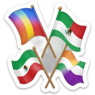 LGBT flag and Mexican flag sticker