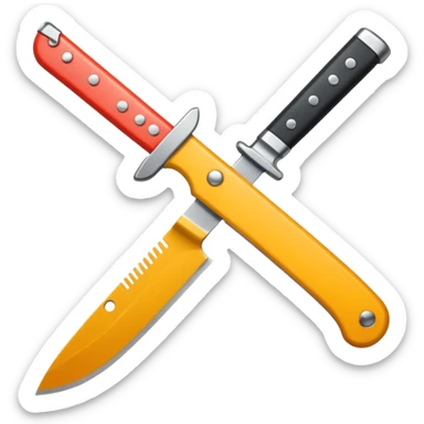 knife with little bows around it sticker