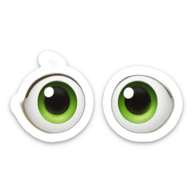 Dark Brown cat with darker stripes and Green eyes, black pupil and White and beige mouth sticker