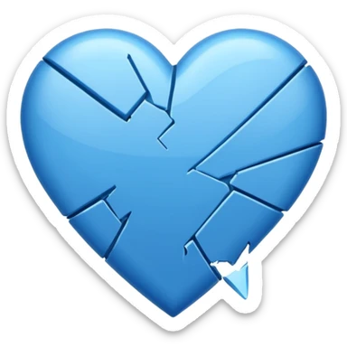 Corazón azul roto sticker
