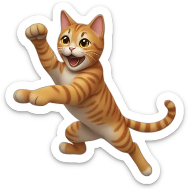 jumping cat sticker