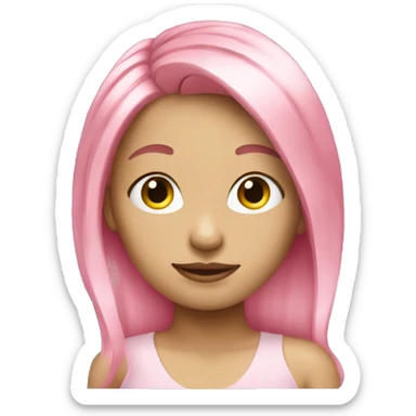Blonde girl with pink hairpin sticker