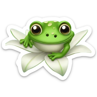 frog sit on lily pad sticker