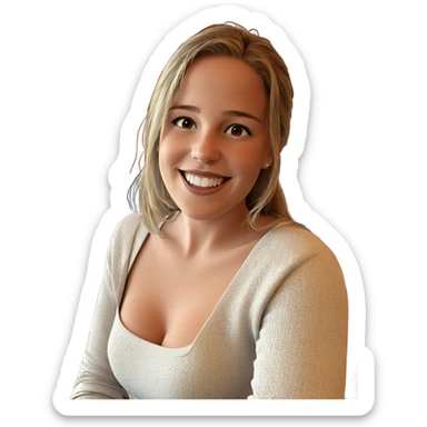 smiling girl in restaurant setting sticker