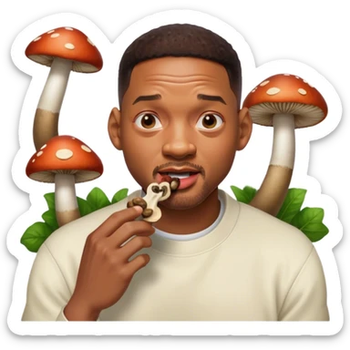 Will smith eating mushrooms sticker